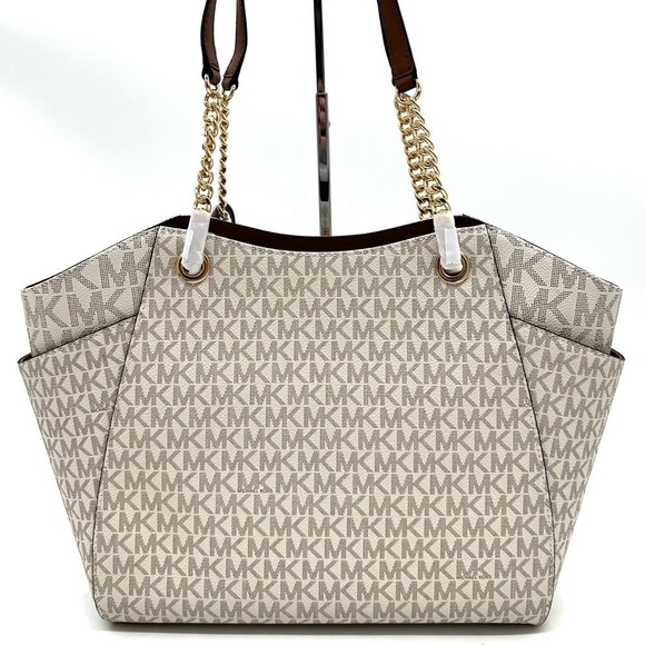 Michael Kors Large Jet Set Travel Chain Shoulder Bag Vanilla (NWT) - Picture 6 of 12